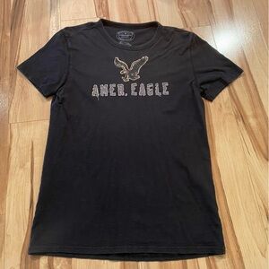 American Eagle Outfitters Black Athletic Fit Tee (slightly flawed)